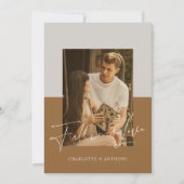 Herfst in Liefde Script: Modern Chic Photo Wedding Kaart (Voorkant)