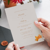 Herfst in Liefde Script: Modern Chic Photo Wedding Kaart