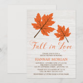 Herfst in Liefde Sinaasappel Bladeren Vrijgezellen Kaart (Voorkant / Achterkant)