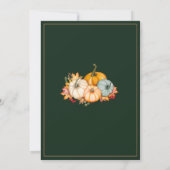 Herfst in liefde smaragd groene herfst pompoenen b kaart (Achterkant)