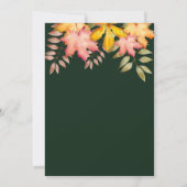 Herfst in liefde smaragd groene val bladeren bruil kaart (Achterkant)