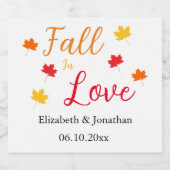 Herfst in liefde sparkling wijnetiket (Enkel label)