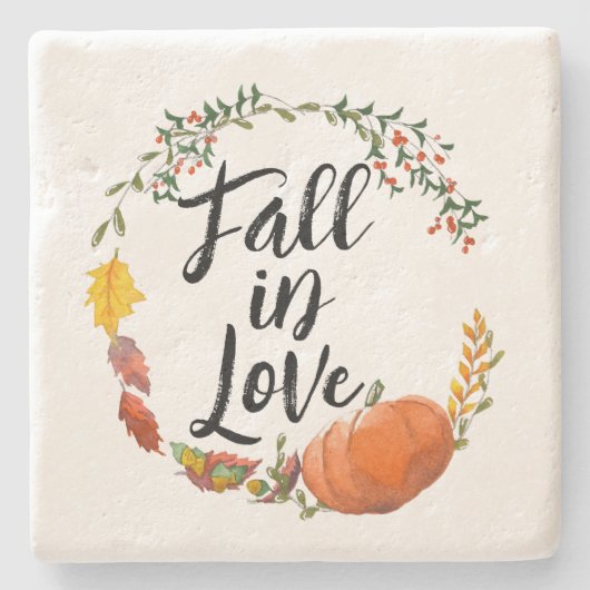 Herfst in liefde stenen onderzetter (Voorkant)