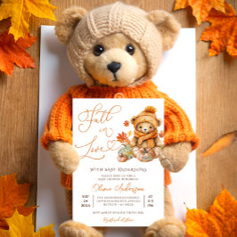 Herfst in Liefde Teddy Bear Baby shower Kaart