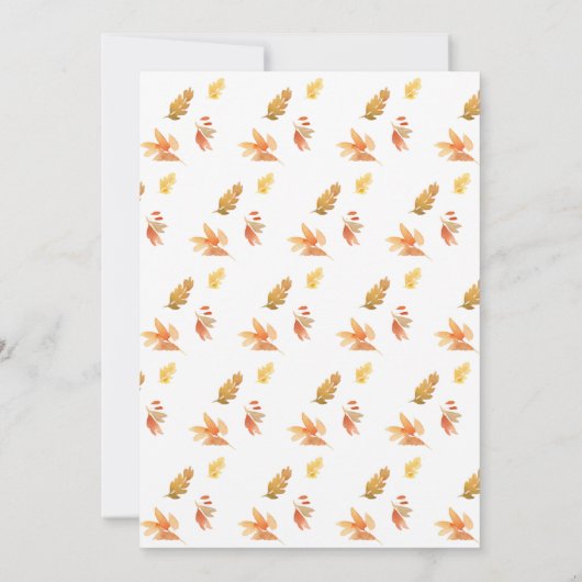 Herfst in liefde Teddy Bear verlaat Baby shower Kaart (Achterkant)