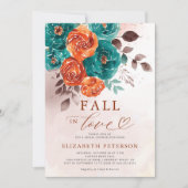 Herfst in Liefde Terracotta Blauwgroen Boho Vrijge Kaart (Voorkant)