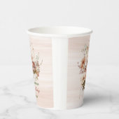 Herfst in Liefde Terracotta Bloemen Waterverf baby Papieren Bekers (Rechts)