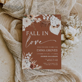 Herfst in Liefde Terracotta Boho Pampas Vrijgezell Kaart