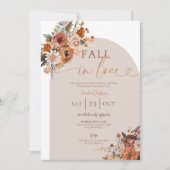Herfst in liefde Terracotta bruidsdouche uitnodigi Kaart (Voorkant)