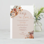 Herfst in liefde Terracotta bruidsdouche uitnodigi Kaart (Staand voorkant)