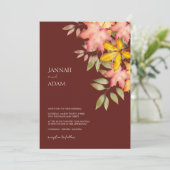 Herfst in liefde terracotta Herfst herfstbladeren  Kaart (Staand voorkant)