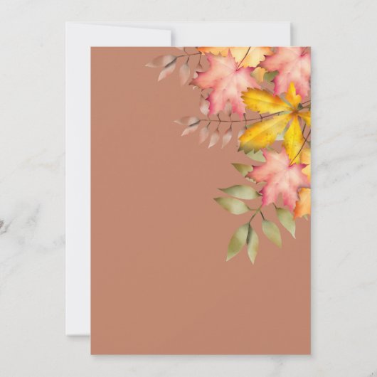 Herfst in liefde terracotta Herfst herfstbladeren Kaart (Achterkant)