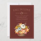Herfst in liefde Terracotta herfst pompoen bruilof Kaart (Voorkant)