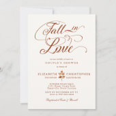 Herfst in liefde terracotta herfstblad paar douche kaart (Voorkant)