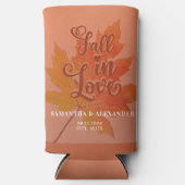 Herfst in Liefde Terracotta Maple Leaf Wedding Fav Seltzer Blikjeskoeler (Voorkant)