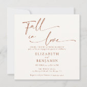 Herfst in Liefde Terracotta Minimal Engagement Par Kaart (Voorkant)