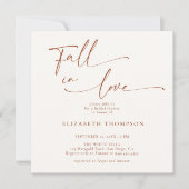 Herfst in Liefde Terracotta Minimalistisch Vrijgez Kaart (Voorkant)