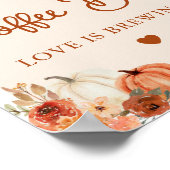 Herfst in Liefde Terracotta Pompoen Koffie Bar Tek Poster (Hoek)