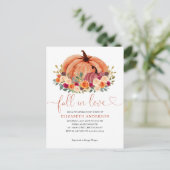 Herfst in Liefde Terracotta Pompoen Vrijgezellenfe Briefkaart (Staand voorkant)