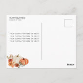 Herfst in Liefde Terracotta Pompoen Vrijgezellenfe Briefkaart (Achterkant)