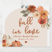 Herfst in Liefde Terracotta Pompoen Vrijgezellenfe Sparkling Wijnetiket (Enkel label)