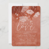 Herfst in liefde Terracotta repetitie diner Kaart (Voorkant)