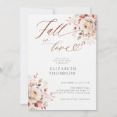 Herfst in Liefde Terracotta Rozen Rustiek Vrijgeze Kaart (Voorkant)