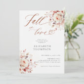 Herfst in Liefde Terracotta Rozen Rustiek Vrijgeze Kaart (Staand voorkant)