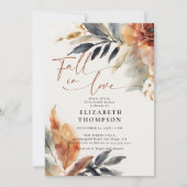 Herfst in Liefde Terracotta verlaat Duo Vrijgezell Kaart (Voorkant)