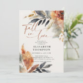 Herfst in Liefde Terracotta verlaat Duo Vrijgezell Kaart (Staand voorkant)