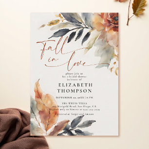 Herfst in Liefde Terracotta verlaat Duo Vrijgezell Kaart