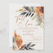 Herfst in liefde Terracotta verlaat verlovingsfees Kaart (Voorkant)