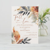 Herfst in liefde Terracotta verlaat verlovingsfees Kaart (Staand voorkant)