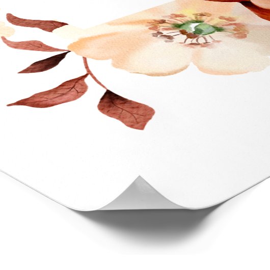 Herfst in Liefde Terracotta Vrijgezellenfeest Welk Poster (Hoek)