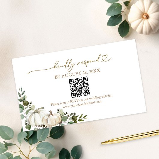 Herfst in Liefde Trouwen QR Online RSVP Kaart