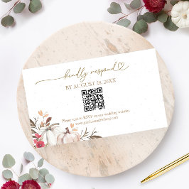 Herfst in Liefde Trouwen QR Online RSVP Kaart