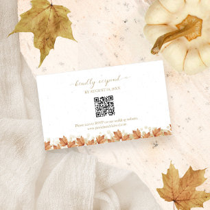 Herfst in Liefde Trouwen QR Online RSVP Kaart