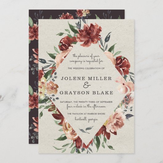 Herfst in Liefde | Uitnodiging tot weduwschap tuss (Voorkant / Achterkant)