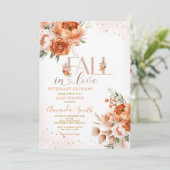 Herfst In Liefde Verbrand Sinaasappel Bloemen Baby Kaart (Staand voorkant)