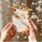 Herfst in Liefde Verbrand Sinaasappel Bloemen Baby Kaart