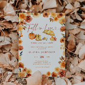 Herfst in Liefde Verbrand Sinaasappel Bloemen Baby Kaart