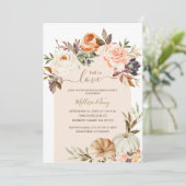 Herfst in Liefde Verbrande Sinaasappels Pompoen Va Kaart (Staand voorkant)