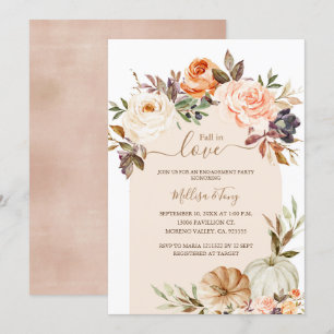 Herfst in Liefde Verbrande Sinaasappels Pompoen Va Kaart