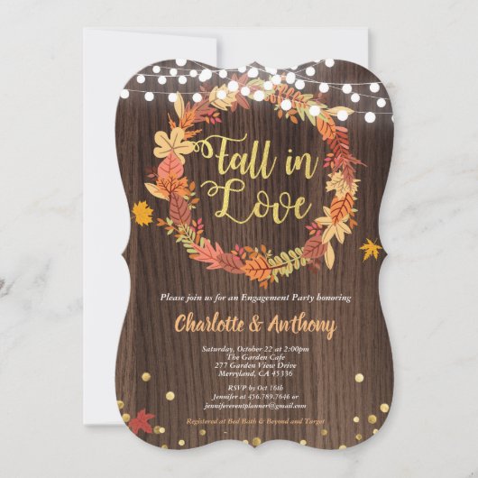 Herfst in liefde verloedering partijuitnodiging kaart (Voorkant)