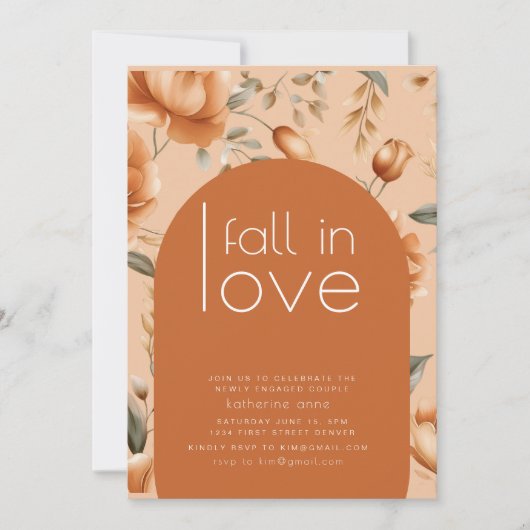 Herfst in Liefde Verloving Douche Party Invite Kaart (Voorkant)