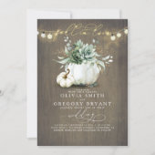 Herfst in liefde vetplanten pompoenen rustieke bru kaart (Voorkant)