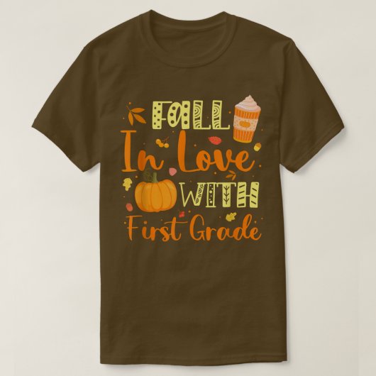 Herfst in liefde voor eerste klas herfst dan t-shirt (Design voorkant)