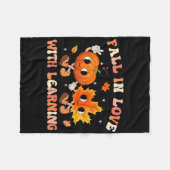 Herfst in liefde voor het leren van Herfst leraar Fleece Deken (Voorkant (Horizontaal))