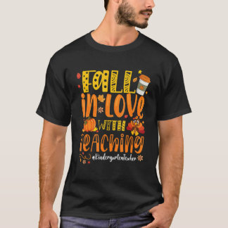 Herfst in liefde voor het onderwijzen van de kinde t-shirt