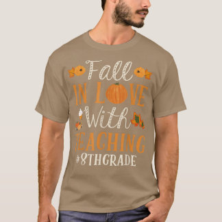 Herfst in liefde voor het onderwijzen van het 8-de t-shirt
